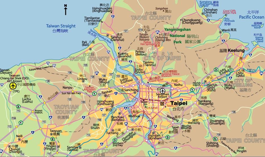 Taipei centro do mapa