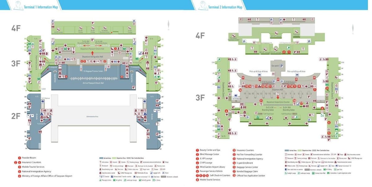 Taipei international aeroporto mapa