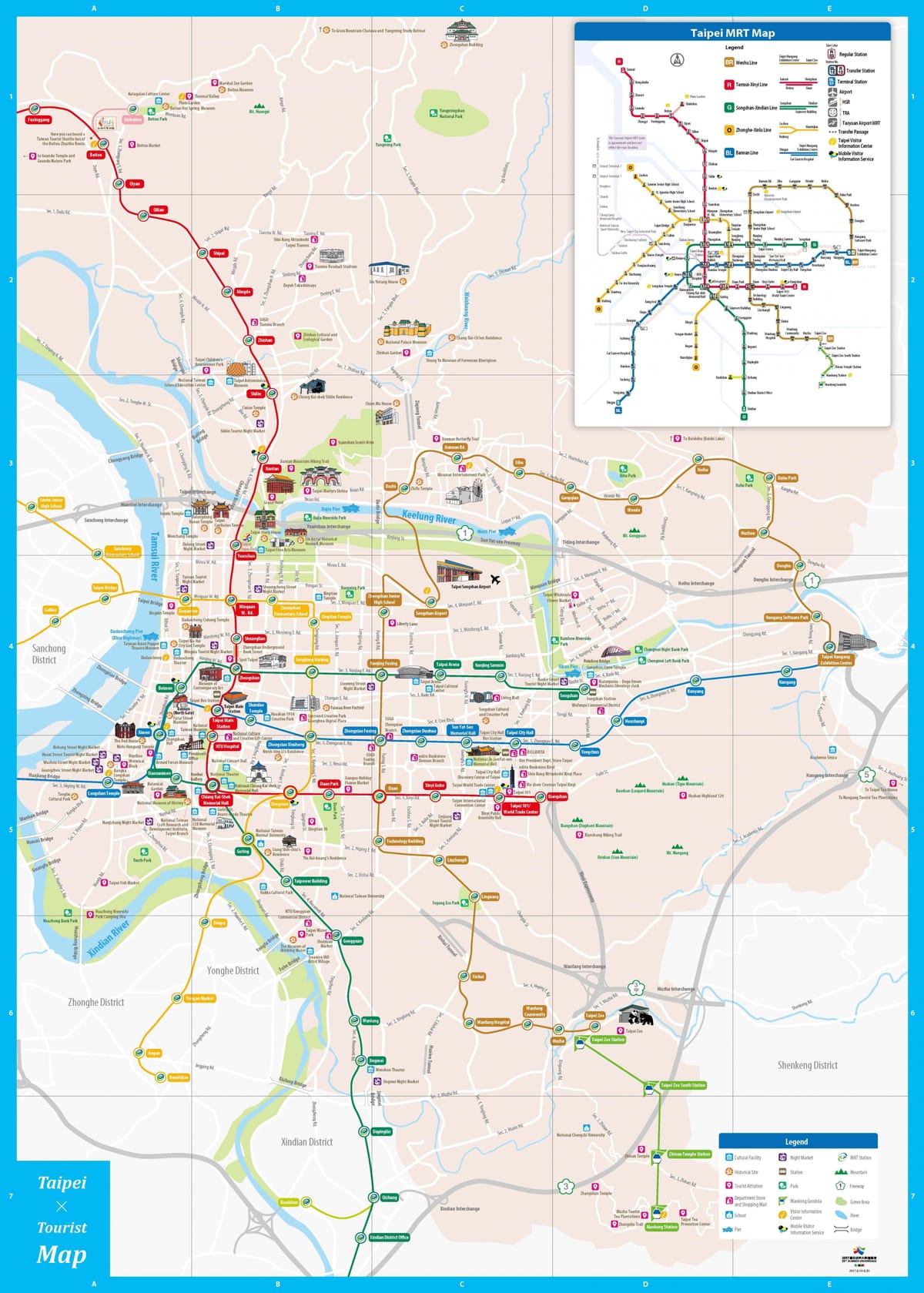 Taipei atracções turísticas mapa