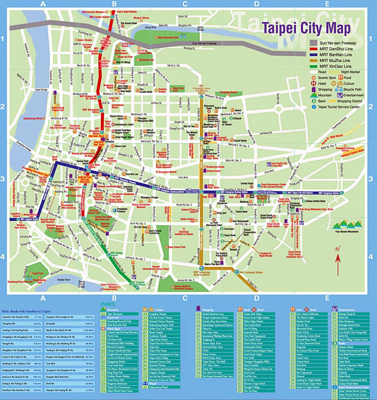 Taipei pontos turísticos mapa