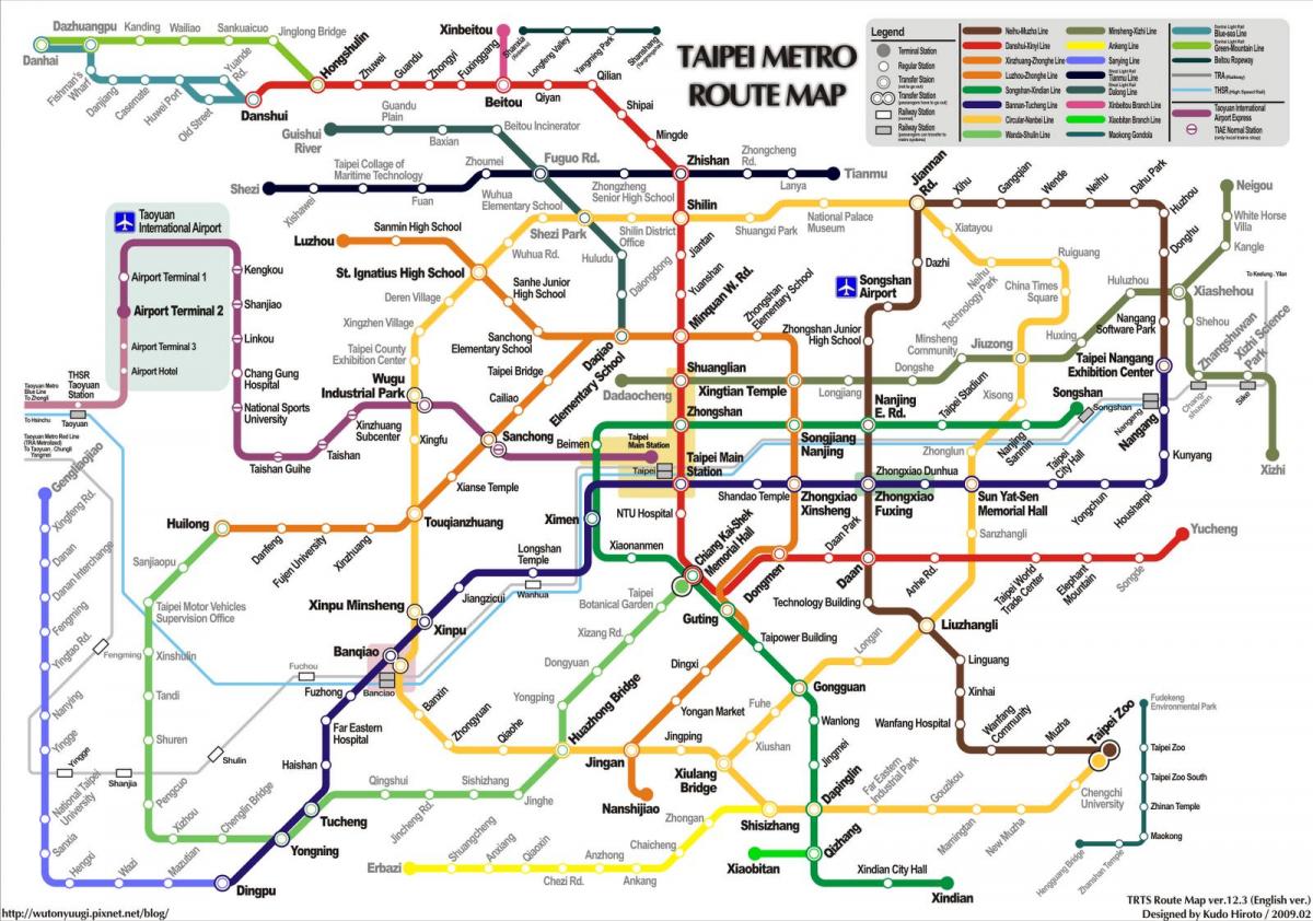 metrô Taipei mapa