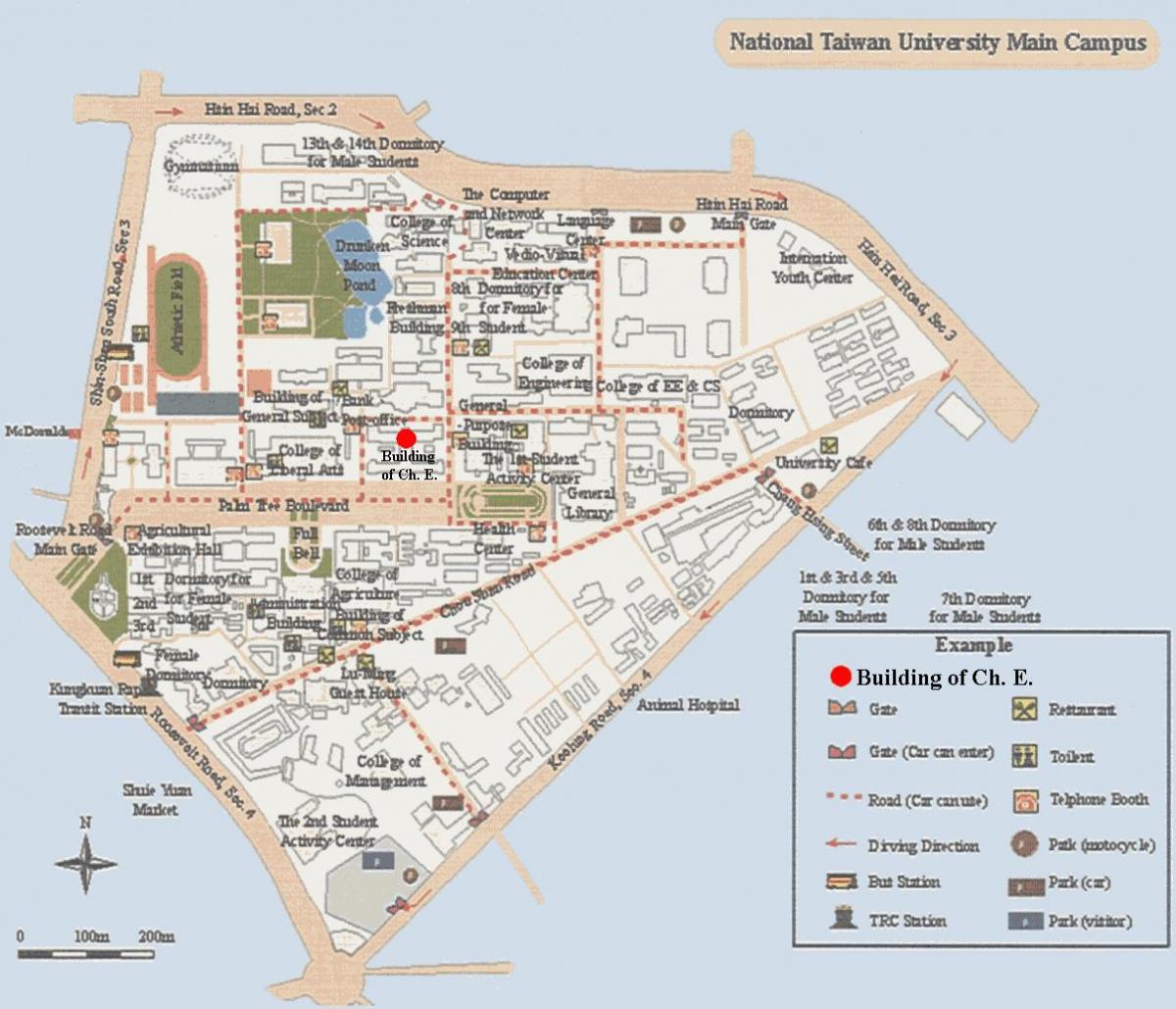 universidade nacional de taiwan mapa do campus.