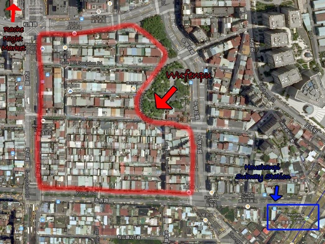 mapa de wufenpu Taipei