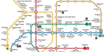 Taipei, estação de metro mapa