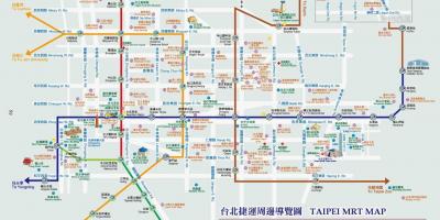 Taipei metro mapa com as atrações