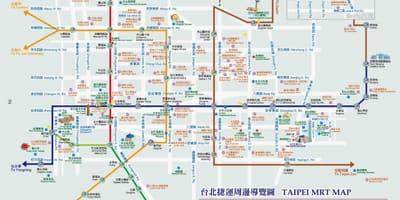 Taiwan mrt mapa com as atrações